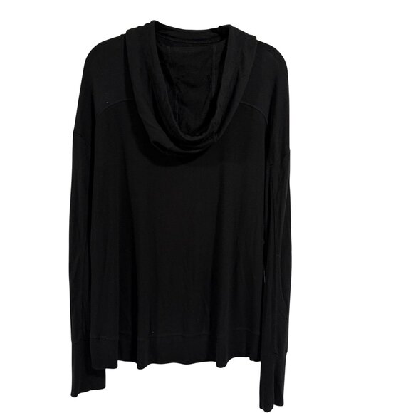Athleta Studio Ribbed Hoodie Pullover Black Size M - Picture 4 of 10